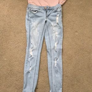 Ripped Dollhouse Skinny Jeans-Low Rise